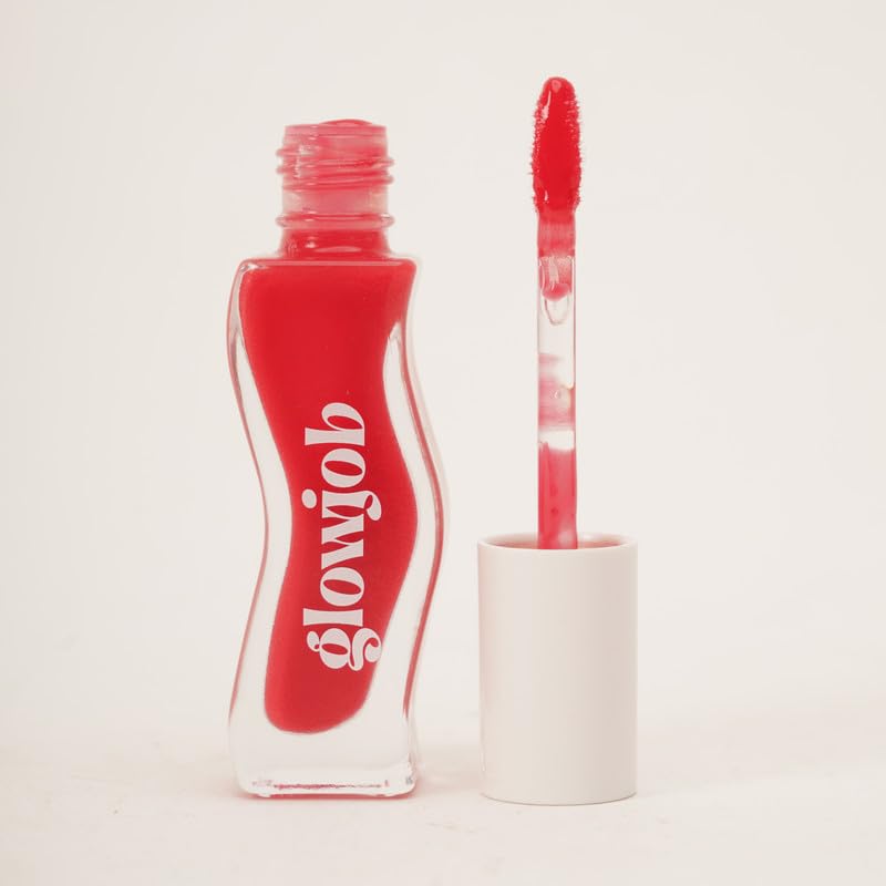 Image of Glowjob Soft Launch Red Lip Oil (8gm) - Hydrating Glossy Lip Oil with Sheer Red Tint, Lightweight Non-Sticky Shine, Nourishing Soft Stain Finish