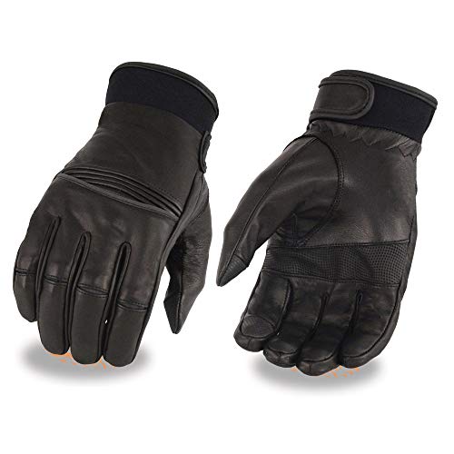 Milwaukee Leather Mg7525 Men's Black Leather I-Touch Screen Compatible Gel Palm Motorcycle Hand Gloves W/Flex Knuckle - 4X-Large #TOP17