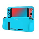 Teyomi Custodia Compatibile con Nintendo Switch, Cover Protettiva per Custodia in Silicone con 2 Fessure per Carte Da Gioco, Assorbimento Degli Urti e Antigraffio(Blu)