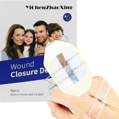 Adhesive Bandages Sutures 4 PCS Surgical Laceration Repair Without Sew Quick Clot Emergency Wound Closures Device Transparent 6cm
