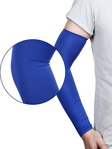 9 Pairs Unisex UV Protection Sleeves Arm Cooling Ice Silk Arm Cover Sleeves (Royal Blue)2