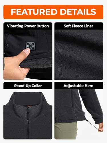 ORORO Women's Heated Fleece Jacket with Battery, Heating Fleece Jacket for Hiking Camping4