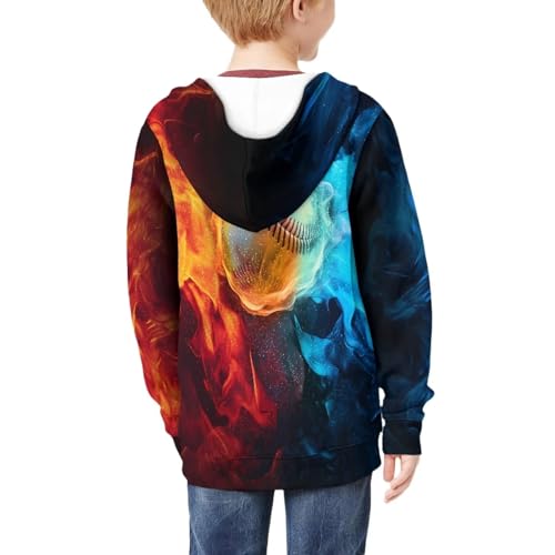 Boys Girls Hoodies Zipper Sweatshirt Long Sleeve Hoodie Sweatshirt with Pockets Pullover Tops Age 6-144