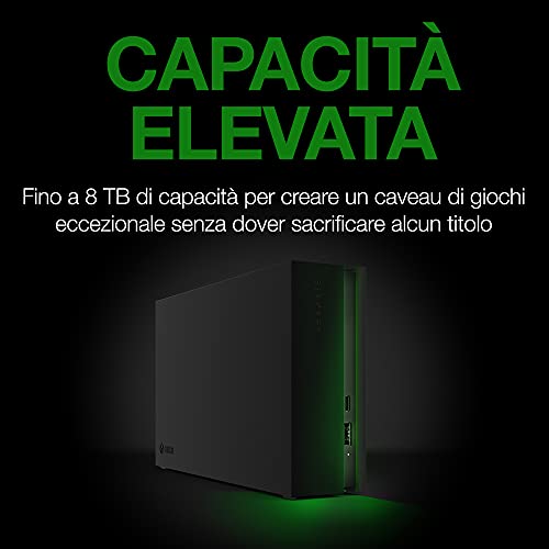 Seagate Game Drive Hub, 8TB, Unità disco esterna desktop, USB 3.2 Gen 1, due porte USB-C e USB-A, certificazione Xbox, con illuminazione LED RGB e 3 anni Rescue Services (STKW8000402) - Immagine 2