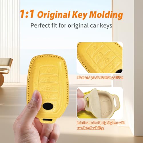 Coque de clé pour Toyota RAV4 Crown boîtier anti-choc jaune flashy