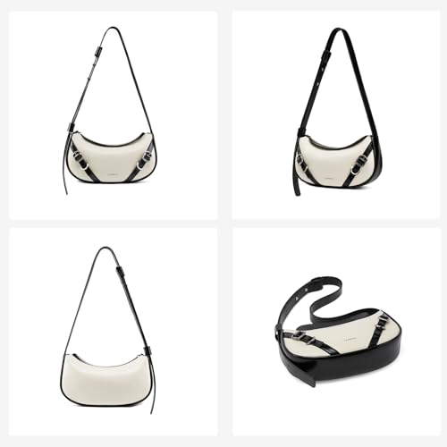 Image of LA FESTIN Leather Hobo Bag for Women Trendy Crescent Shoulder Purse Travel