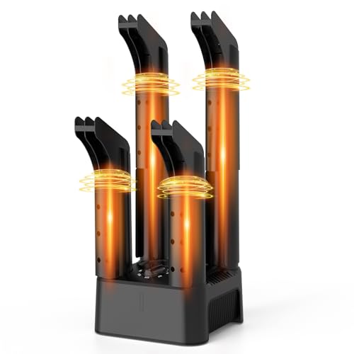 Trustech Boot Dryer, Silent Shoe Dryer & Warmer with Heat Blower, Timer, Detachable Racks, Forced Air for Quick Drying, Helps Reduce Odor, 2 Pairs Boot Warmer for Shoes, Ski, Gloves, Hats, Socks