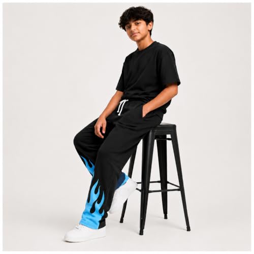 Image of Boys Baggy Cargo Pants | Cotton Blend Loose Fit Joggers | Elastic Waist Casual Trousers | Trendy Boys Streetwear