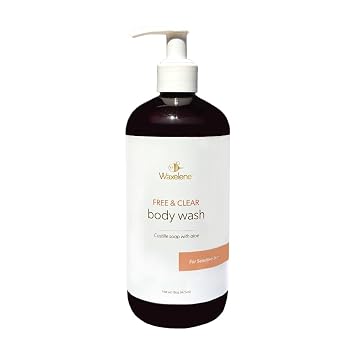 Waxelene Body Wash, Free And Clear, Home Size, 16oz, 475ml, For Sensitive Skin Safe, eczema, psoriasis, dermatitis, biodegradable, reef safe
