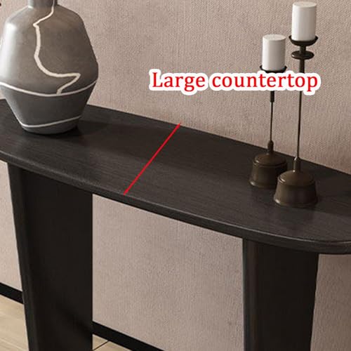 Mesa consola de madera con tablero ancho mueble auxiliar estable 4