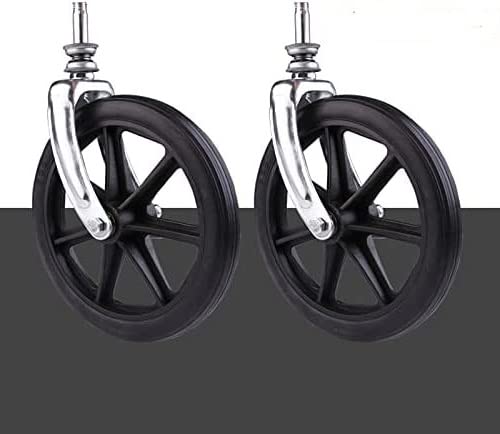 2Pcs Wheels Replacement For Wheelchairs, 8" X 1" Rollator Wheels, Anti-Slip Replacement Casters Rollers Wheels Universal Wheelchair Replacement Wheel Accessories (Black) #TOP4