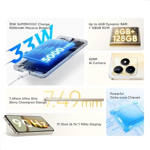 Smartphone Realme Realme C53 128 GB - 6 GB de RAM (preto poderoso)