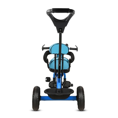 Image of Tricycle 1 Years to 5 Years with Removable Safety Guard and Parental Control Back Side Push Handle with Rubber Tyre for Kid's CR07 (Blue 3)