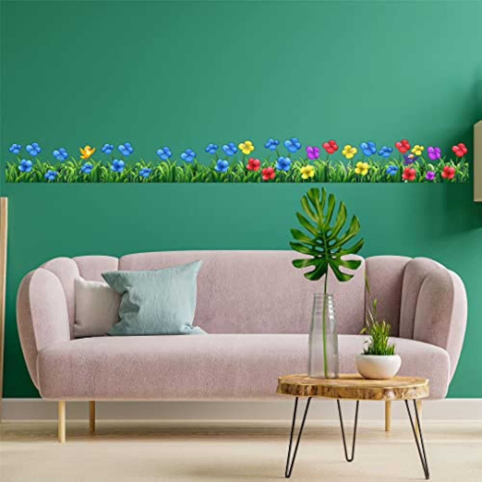 Flying Bird Wall/Border Sticker Floral Design for Home Decoration