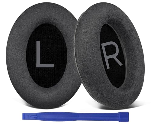Image of SOULWIT Micro Suede Earpads Replacement for Bose QuietComfort 45 (QC45) /QuietComfort SE (QC SE) /Quiet Comfort Wireless Over-Ear Headphones, Ear Pads Cushions with High Density Foam - Black