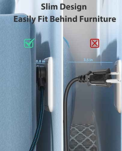 Surge Protector Power Strip - Widely Spaced 8 Outlets And 4 Usb Ports, 2 Fast Charging Ports(Usb C 20W, Usb A 20W), Flat Plug 5 Ft Extension Cord, Usb Charging Station For Home, Office, Black #TOP7