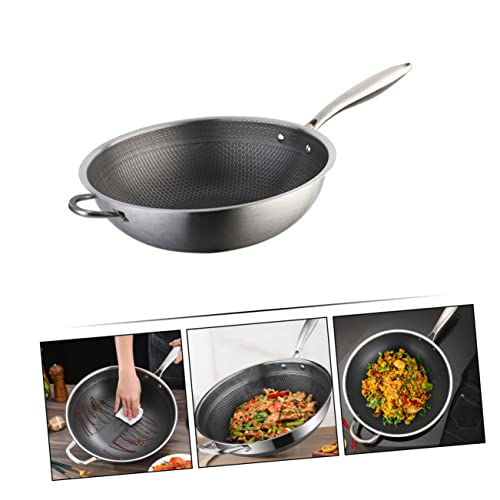 Wok de acero inoxidable con doble asa BESTOYARD miniatura 5
