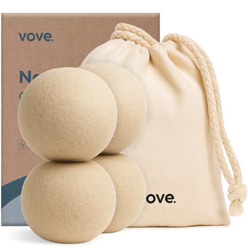 Vove Natural Hemp Dryer Balls - 4 Pack, 5X More
