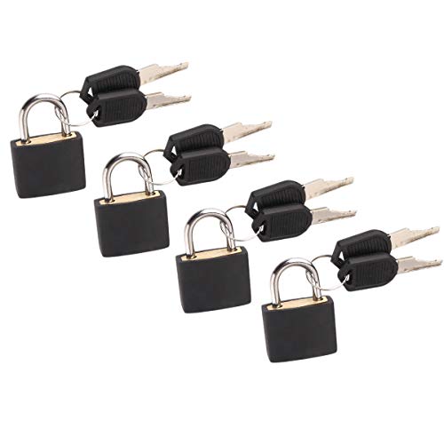4Pcs Mini Padlocks Luggage Locks Durable ABS Covered Solid Brass