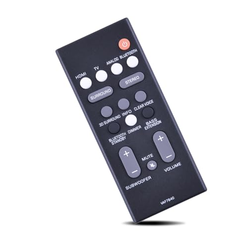 ZWP VAF7640 VAF76400 Replacement Remote Control Compatible with Yamaha Soundbar Home Theater Audio System ATS-1080 YAS-108 ATS1080 YAS108