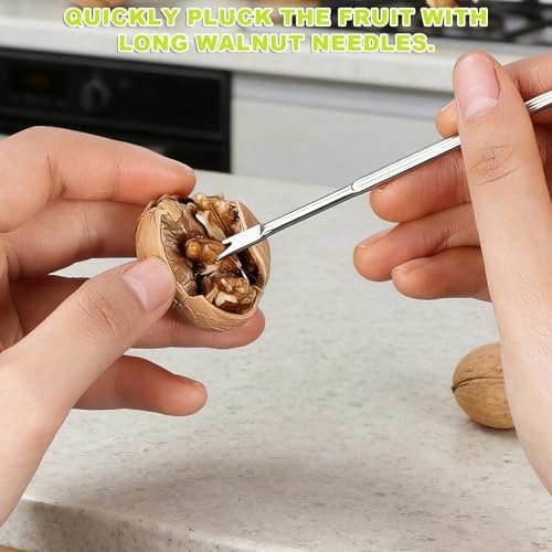 2 PCS Nutcrackers, Multifunctional Nut Cracker, Heavy Duty Nut Crackers with Non-Slip Handle and Fork, Nut Crackers for Pecan Walnut Almonds, Hazelnuts, Pistachios - Image 6