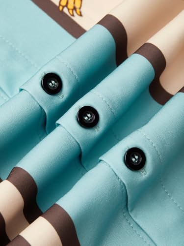 Hardaddy Men's Vintage Bowling Shirt Short Sleeve Button Down Hawaiian Summer Beach Printed Casual Shirts4