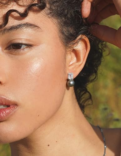 925 Sterling Silver Hoop Handpicked AAA+ Quality 7.5-8mm White Freshwater Cultured Pearl Dangle Drop Earrings Jewelry for Women2