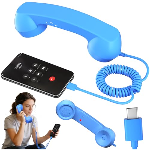 Combiné de téléphone rétro Type-C récepteur filaire vintage pour smartphone et bureau