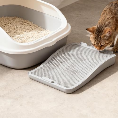 Marches pour litière de chat : escalier réglable contre les grains - 8