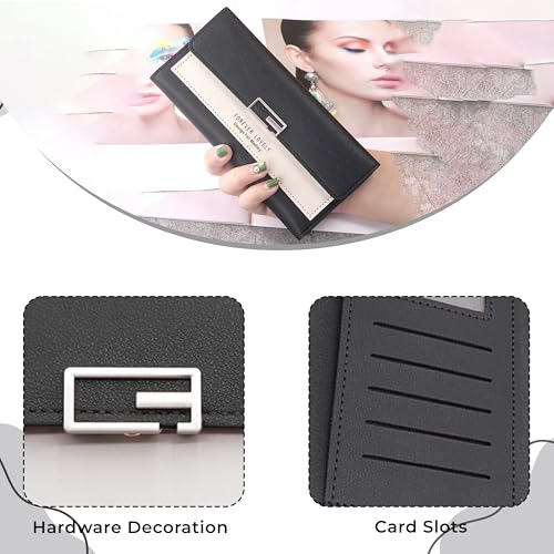 Image of Kraptick Women's Wallet -Stylish and Compact Purse Clutch Wallet for Women, Stylish Card Coin Holder, Debit Card Holder, Money Organizer and Travel Wallet for Women with 8 Slots (Black)