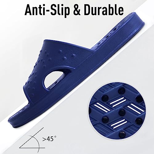 Image of shevalues Shower Shoes for Women Men with Arch Support Quick Drying Pool Slides Lightweight Beach Sandals with Drain Holes