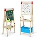 Innedu Lavagna Bambini con cavalletto, Regolabile in Altezza & Doppia Faccia Cavalletto per Pittura, Lavagna Cancellabile con Cavalletto per Bambini, Educativi Giocattoli Compleanno Regalo 3 4 5+ Anni
