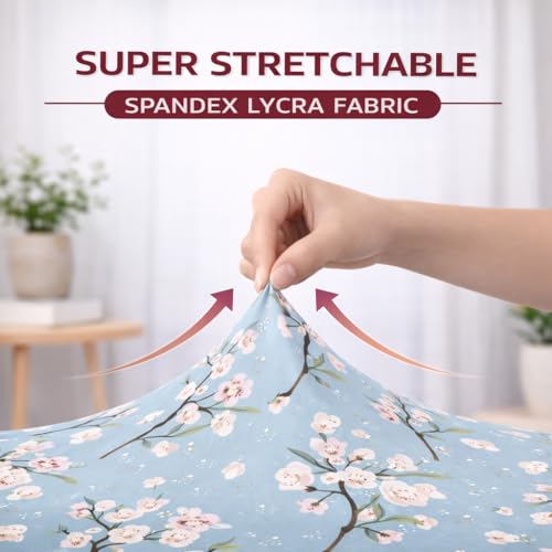 Image of STITCHNEST 'Contour Fit Series' Stretchable Printed Wooden Sofa Cover (Pack of 10) - Elastic Wooden Chair Cover | Wooden Sofa Seat Cover | Size - 20-21 x 20-21 x 3-5 in