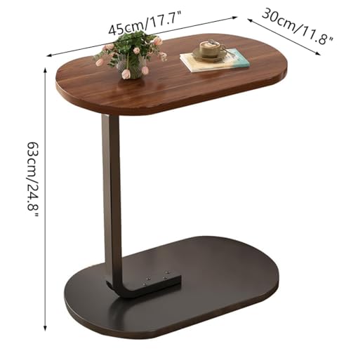 Mesa auxiliar en forma de C de madera y metal pequeña para el sofá modelo D 2
