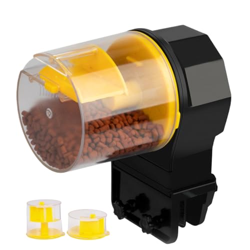 Pratica design: The automatic fish feeder features a timer that prevents feeding interruttions, ensuring your fish are fed costantemente even during short trips or vacations, which promotes fish health and reduces stress for aquarium owners managing busy lifestyles