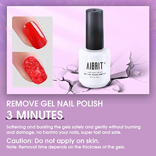 Gel Polish Remover, AIBRIT 2 Pack Gel Nail Polish Remover , 2-3 Minutes Quickly Remove Gel Polish and Nail Polish, No Need Foil or Soaking or Wrapping,Non-Irritating Odor Nail Remover, 0.5 fl oz./15ml Per - Thumbnail 2