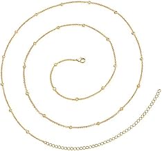 Fabme Women's Waist Chain - Stylish Saree Gold Plated Belly Chain Body Hip Chain for the Waist Ladies Sexy Bikini Jewelry (26-42 In)