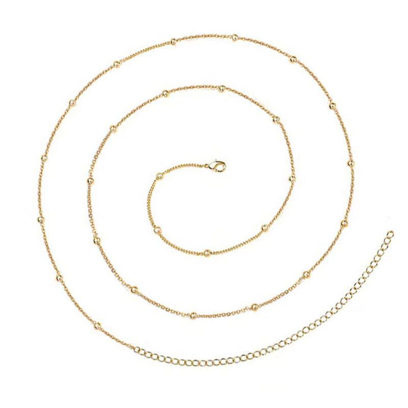 Image of Fabme Women's Waist Chain - Stylish Saree Gold Plated Belly Chain Body Hip Chain for the Waist Ladies Sexy Bikini Jewelry