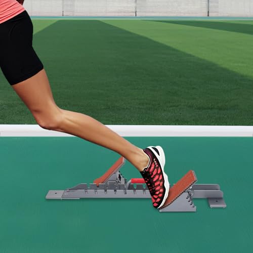 GONGDUN Running Starting Blocks 4 Angle Adjustable Aluminum Alloy Running Track Pedals Running Track Blocks for Plastic Runway & Cinder Track Maximum 55cm/21.65in Span (9.44 * 35.43in)