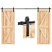 EaseLife 12 FT Double Door Sliding Barn Door Hardware Kit,Heavy Duty,Ultra Hard Sturdy,Easy Install,Slide Smoothly Quietly,Fit Double 36" Wide Door (12FT Track Double Door Kit)