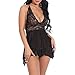 DondPO Bodysuit Damen Sexy öffnung ärmellos Spitze Ganzkörper Schwarz xxl Kurz Body Kostüm Ganzkörperanzug Negligee Babydoll Reizwäsche Lingerie Sexy Nachtwäsche Dessous Negligee