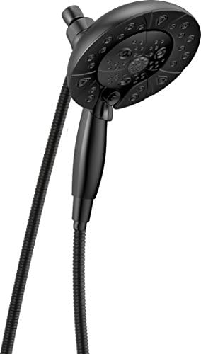 Delta Faucet 5-Spray In2ition Dual Shower Head with Handheld Spray, H2Okinetic Matte Black Shower Head with Hose, Showerheads, Handheld Shower Heads, Magnetic Docking, Matte Black 58480-BL-PK