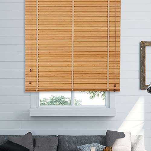 Cortinas romanas transpirables de madera natural y lamas de 50 mm 3