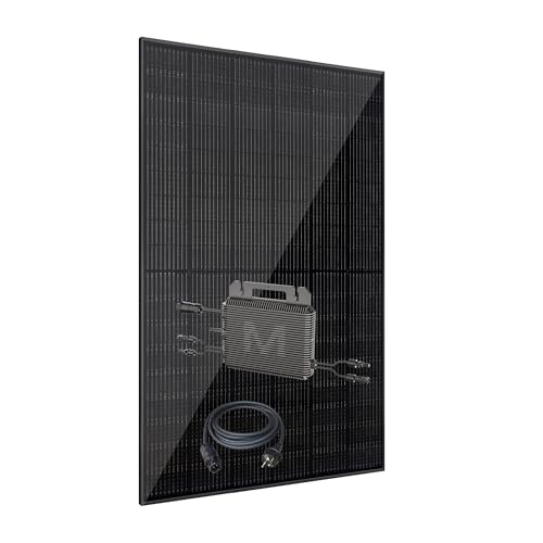 VALE Balkonkraftwerk Bifazial 450 Wp Full Black - Marstek-M2-800 Wechselrichter - Solaranlage - Hochwertiges Solarpanel Set - 3m AC-Kabel
