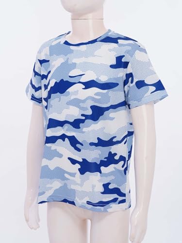 TiaoBug Kids Boys Breathable Workout Tees Fun Print Short Sleeve Active Tees Performance Sports Tops4