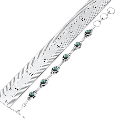 TISHAVI Natural 7mm Round Gemstone Bracelet for Women, Handmade 925 Sterling Silver Birthstone Jewelry Women's Day Gifts for Mom Wife Sister3