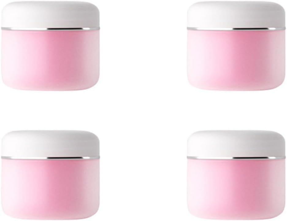 4pcs Pink PP Cosmetics Bottle 30g Travel Jar with Lid for Refilling