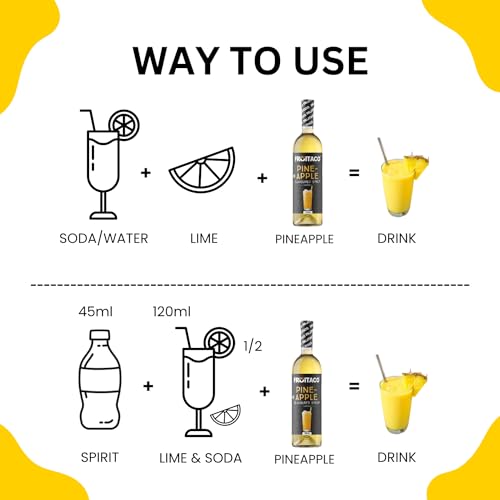 Image of Fruitaco Pine Apple Syrup: Perfect Mixer for Enhancing Mocktails & Cocktails, Drinks, and Mojitos at Parties, Conveniently Packaged in a 750ml Bottle for All Your Mixing Needs | Non-Alcoholic