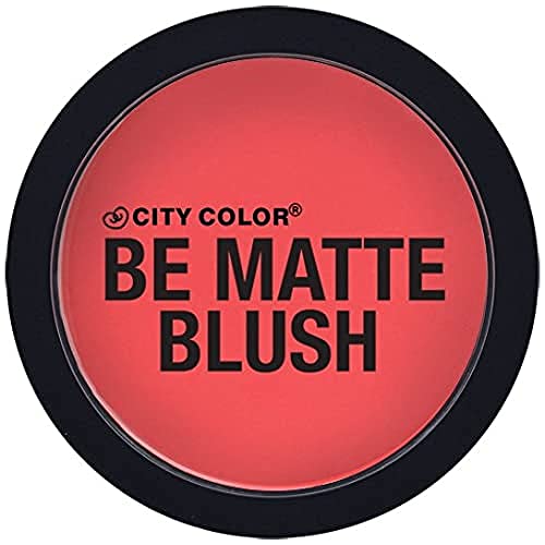 CITY COLOR COSMETICS Be Matte Blush | Blendable Mineral Makeup Powder (Blood Orange)