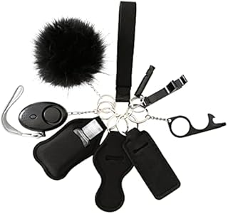 Tasmtto Keychain for Women Personal Alarm Safety Keychain Set (Black)
